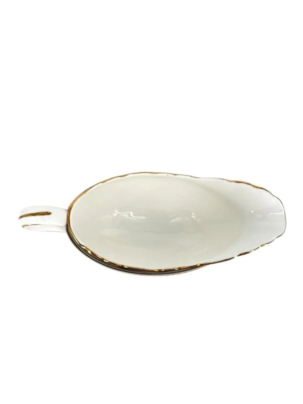 Aynsley Leighton Wavy Edge Cobalt Blue Sauce Boat Bone China Gold Trim